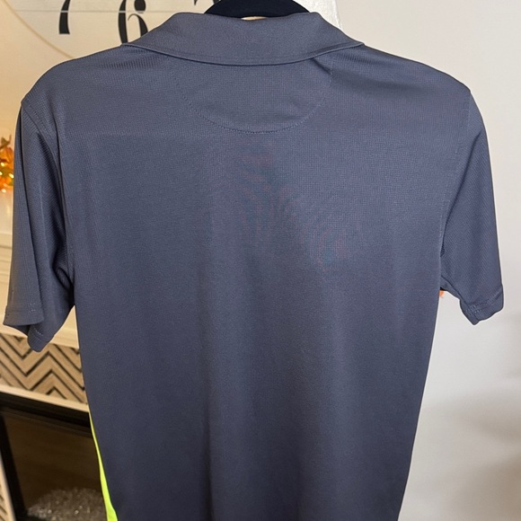 George Charcoal and Neon Yellow Kids Polo Shirt - Picture 4 of 4
